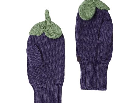 Baby Black Alpaga Wool Eggplant Trims Mittens Fashion