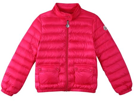 Girls Rose Red Down Padded  Lans  Jacket With Patch Pocket Online