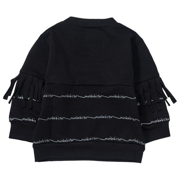 Baby Black Strip Of Cloth Trims Sweatshirt Online