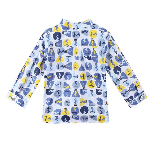 Baby Boys Multicolor All Over Printed Cotton Shirt Cheap