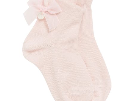 Baby Girls Light Pink Bow Trims Short Socks Online Sale