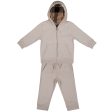 Baby Boys Beige Tracksuit With Check Lined Hood Sale