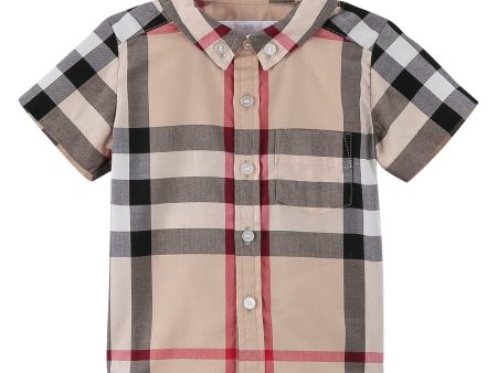 Baby Boys Multicolor Classic Check Short Sleev Cotton Shirt Supply