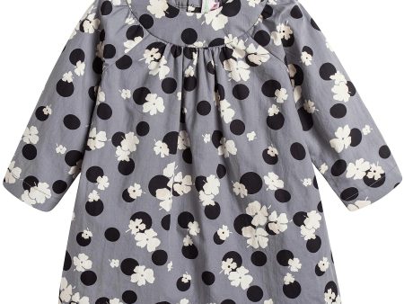 Baby Girls Grey With Multicolor Print Dresses Cheap