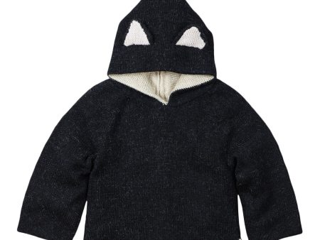 Baby Black Alpaga Wool Hooded Cat Sweatshirt Sale