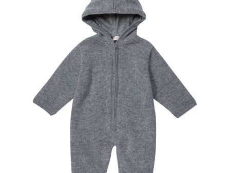 Acorn Baby Grey Wool&Cashmere Hooded Babysuit Online Hot Sale