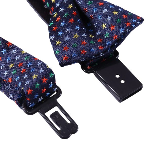 Baby Boys Navy Blue Silk Bow Ties With Colorful Spot Trims For Cheap