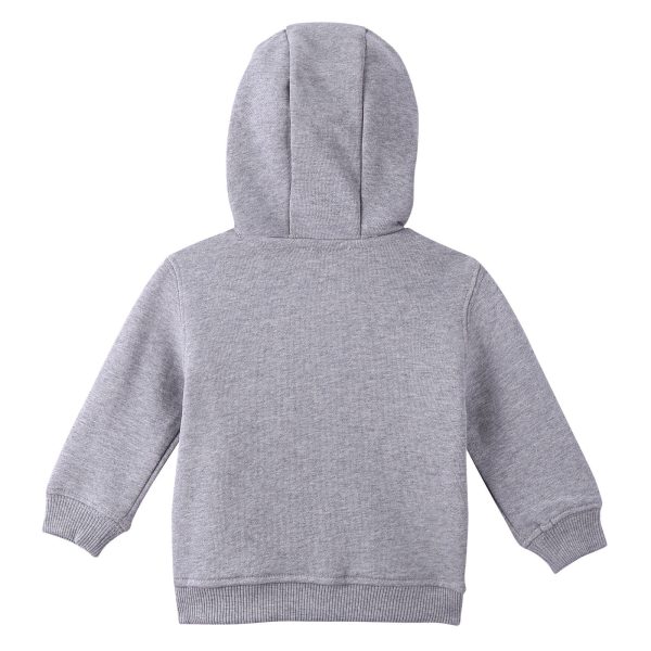 Baby Boys Grey Cotton Car Printed Hooded Zip-Up Top Sale