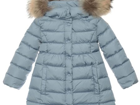 Girls Sky Blue Plush Trims Hooded  Neste Jacket Online