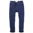 Girls Dark Blue Monster Embroidered Jeans For Cheap