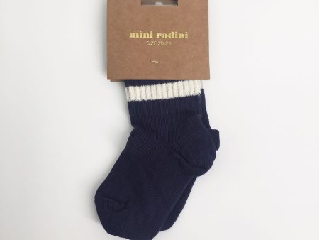 Baby Navy Blue Cotton Knitted Socks For Cheap