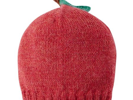 Baby Red Alpaca Wool Knitted Apple Trims Hat Online now