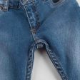 Girls Blue Tight Cotton Jeans For Cheap