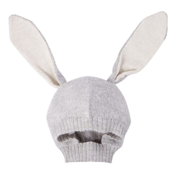 Baby Light Grey Alpaca Wool Knitted Rabbit Cagoule Online Hot Sale