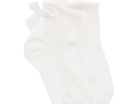 Baby Girls White Bow Trims Short Socks For Discount