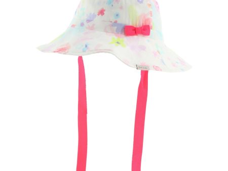 Baby Girls White Sun Hat With Bow Trims Online