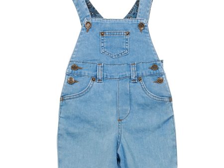 Baby Boys Blue Denim Jersey Strap Dungarees Sale