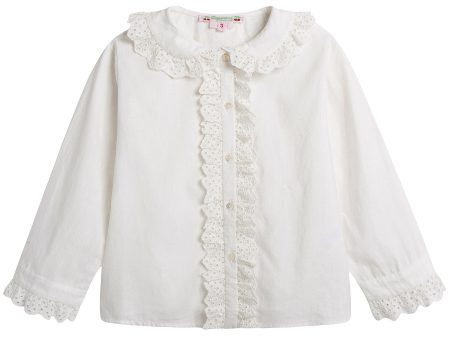 Girls White Lace Shirt Hot on Sale