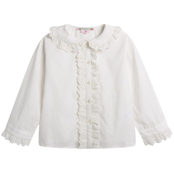 Girls White Lace Shirt Hot on Sale