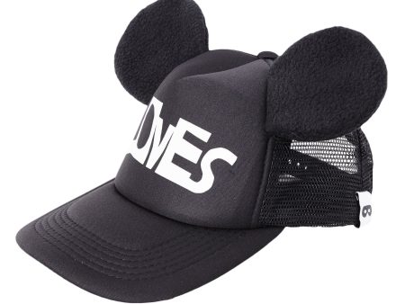 Baby Black Mouse Cap With Loves Logo For Cheap