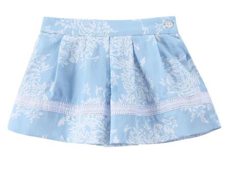 Baby Girls Blue Floral Printed Skirts With Underpants Online