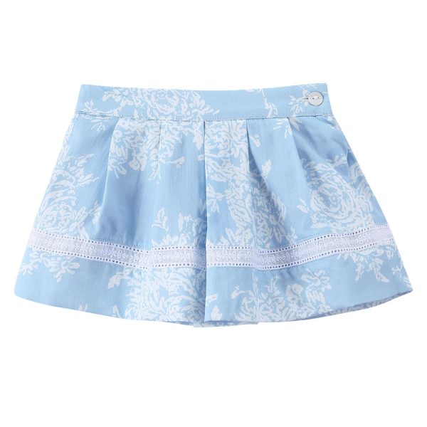 Baby Girls Blue Floral Printed Skirts With Underpants Online