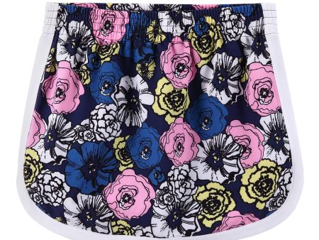 Girls  Multicolor Flower Printed Crepe Skirt Hot on Sale