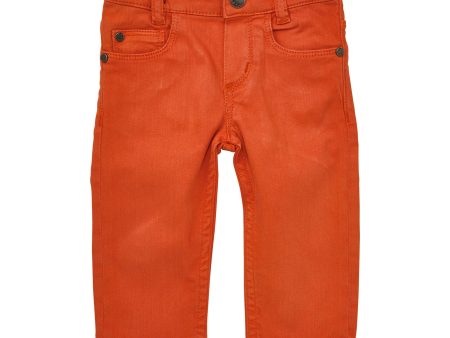 Baby Boys Red Slim Cotton Trousers Online Sale