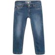 Girls Blue Tight Cotton Jeans For Cheap