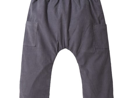 Baby Boys Dark Grey Cotton Corduroy Trousers on Sale