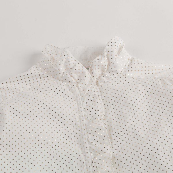 Girls White With Gold Point Shirt Online now