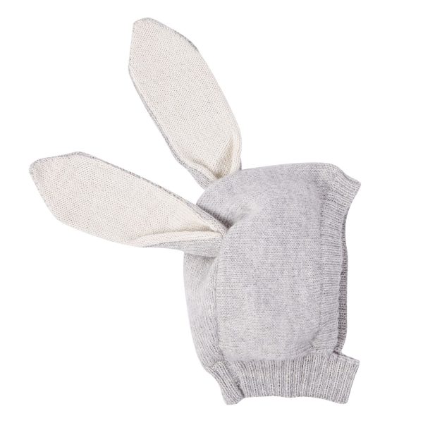 Baby Light Grey Alpaca Wool Knitted Rabbit Cagoule Online Hot Sale