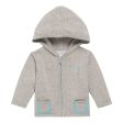 Baby Boys Grey Cotton Hooded Zip-up Tops Supply