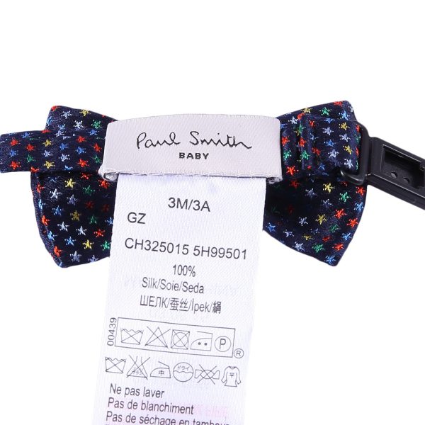 Baby Boys Navy Blue Silk Bow Ties With Colorful Spot Trims For Cheap