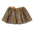 Girls Gold Muti Layered Tulle Skirt With Bow Trims For Sale