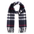 Boys&Girls Navy Blue Cashmere Classic Check Scarf on Sale