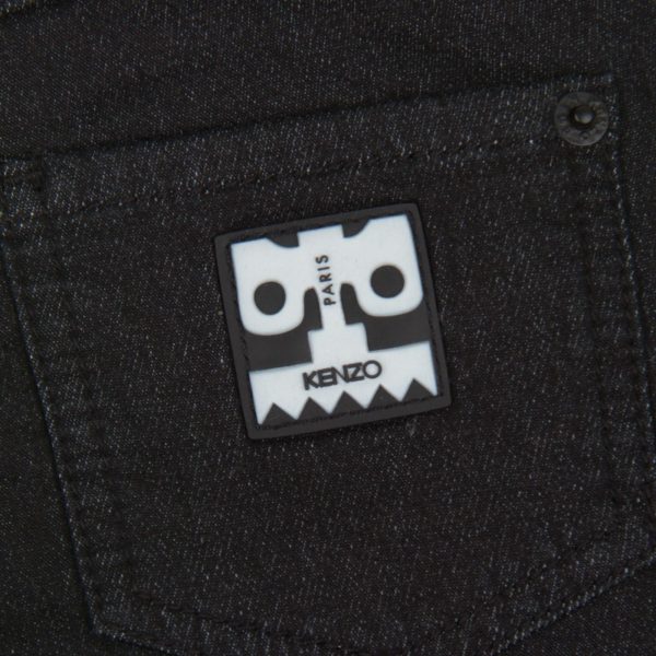 Baby Boys Black Denim Monster Embroidered Jeans Discount