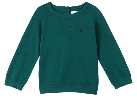 Baby Boys Deep Viridian Green Knitted Cotton Sweater Fashion