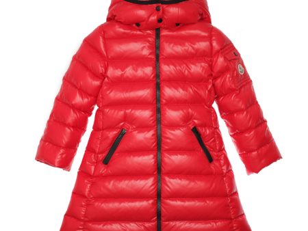 Girls Red Hooded  Moka  Padded Down Coat Online Sale