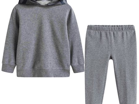 Baby Boys Grey Hooded Top & Bottom Two Piece Set Online Hot Sale