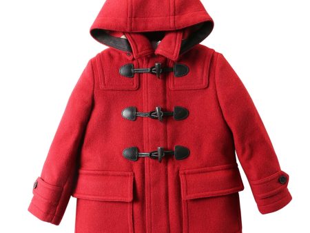 Girls Windsor Red Wool Hooded Duffle Coat Online Sale