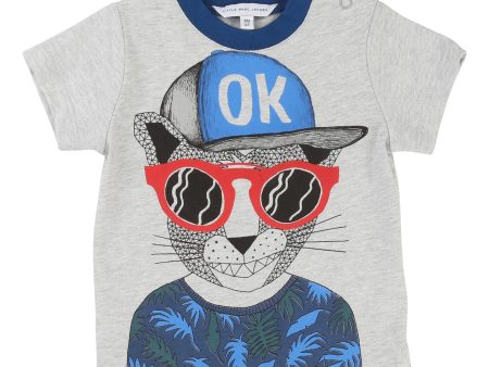 Baby Boys Grey  Mr Mouse  Printed Cotton Jersey T-Shirt For Cheap