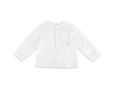 Baby Boys Multicolor Stripe Dot Printed Grandad Shirt on Sale